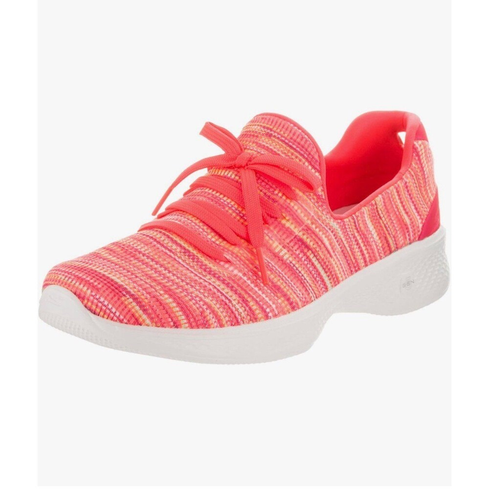 Skechers GO Walk 4 Today Walking Shoes Sz. 9 Neon Orangey Pink